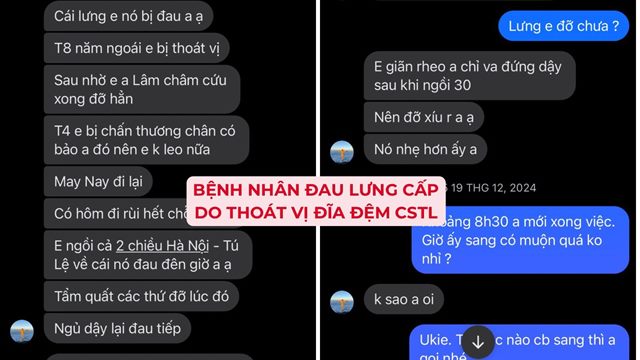 Bệnh nhân đau lưng cấp do thoát vị đĩa đệm cột sống thắt lưng