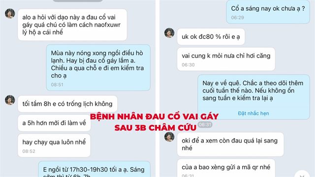 Bệnh nhân đau cổ vai gáy sau 3 buổi châm cứu